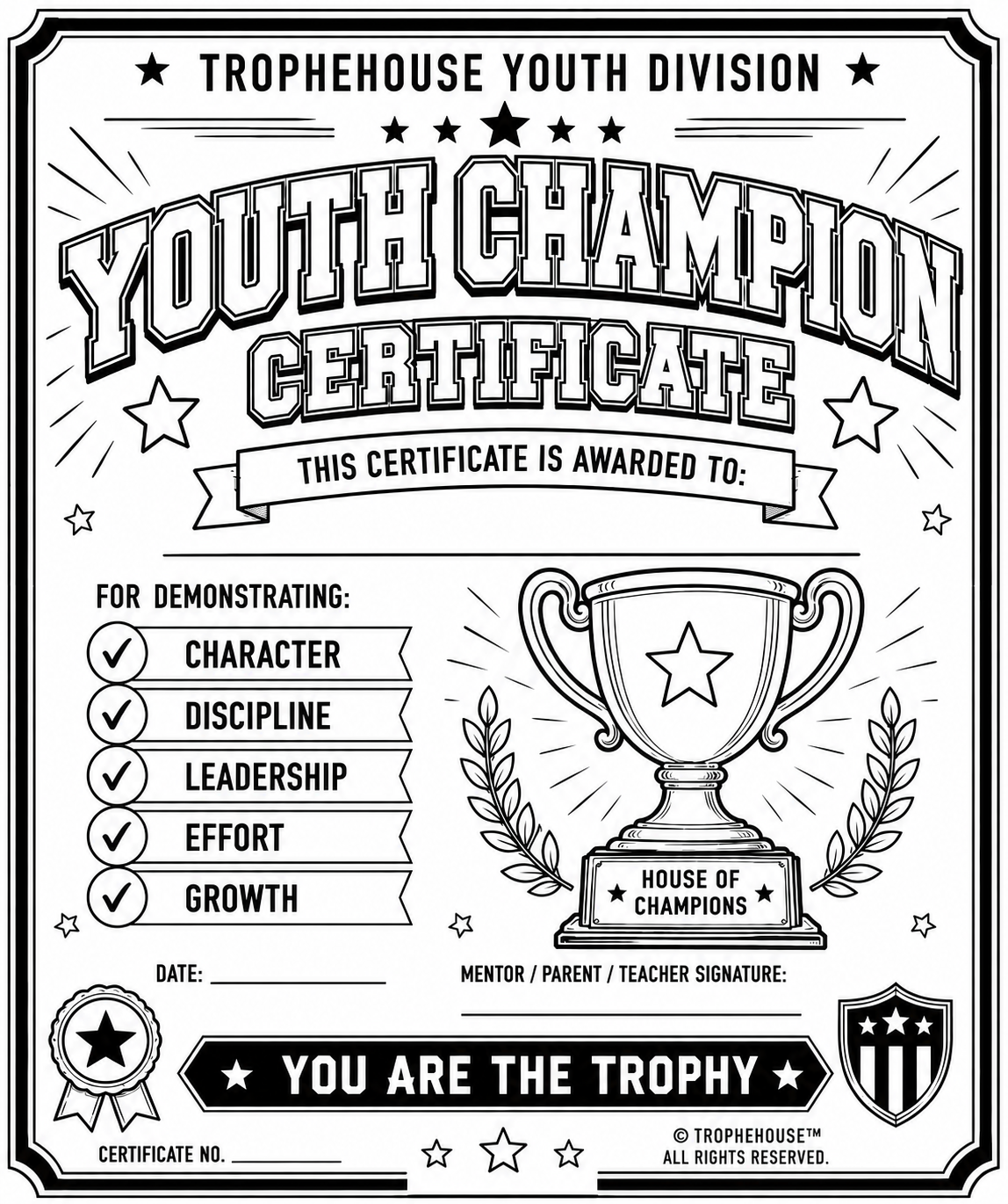 Trophehouse Youth Leadership System- FREE Starter Pack