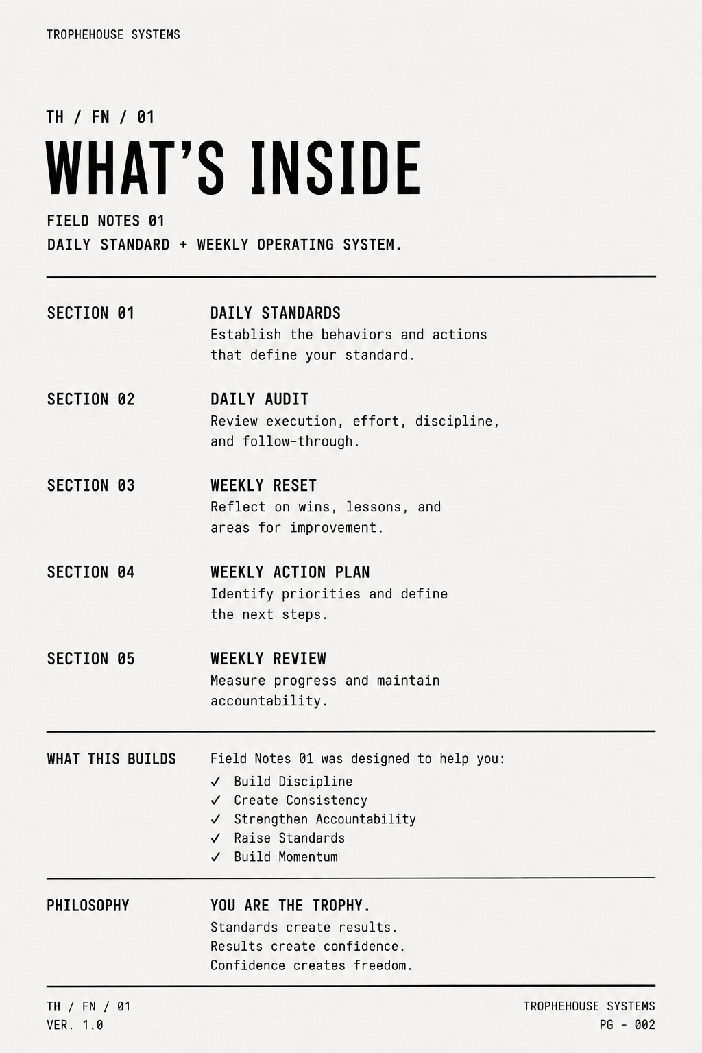 FIELD NOTES 01 — FREE DAILY OPERATING SYSTEM